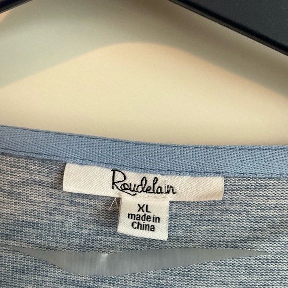 Elegant Blue Draped Cardigan - Picture 3 of 3